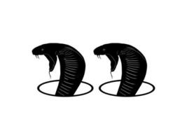 Roi cobra double tête silhouette sur le cercle pour logo taper. vecteur illustration