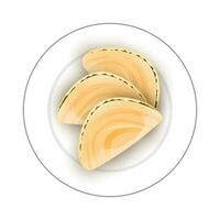 apam balik sucré croustillant crêpe rempli avec cacahuètes. vecteur