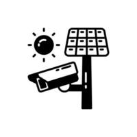 solaire surveillance caméra icône dans vecteur. illustration vecteur