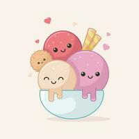 glace de dessin animé mignon vecteur