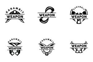 arme logo, traditionnel arme karambit vecteur, ninja combat outil Facile conception, symbole icône, illustration vecteur