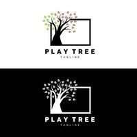 arbre logo conception, terrain de jeux vecteur, éducation arbre icône vecteur