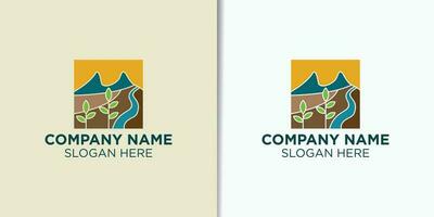 paysage ancien logo modèle, Extérieur marque identité, Voyage logo conception vecteur