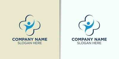 gens santé logo conception modèle, médical logo inspiration, traverser logo vecteur