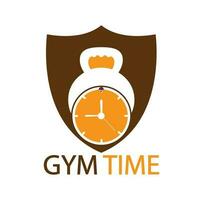 Gym temps logo modèle conception vecteur, emblème, conception concept, Créatif symbole, icône vecteur