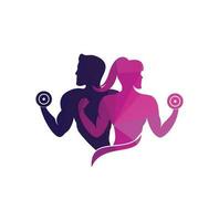 Gym logo Masculin femelle aptitude logo conception modèle vecteur