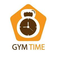 Gym temps logo modèle conception vecteur, emblème, conception concept, Créatif symbole, icône vecteur