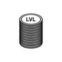 Lettonie devise symbole, letton lats icône, lvl signe. vecteur illustration