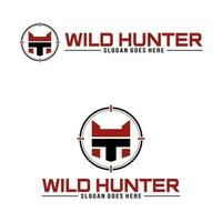 chasse club logo conception sur blanc Contexte vecteur