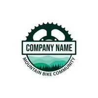 Montagne bicyclette communauté logo. vecteur