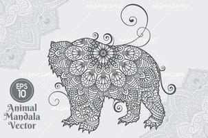 style de lineart vecteur mandala animal