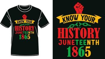 connaître votre histoire juneteenth 1865 citation conception pour t chemise, bannière, affiche, agresser vecteur