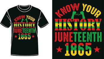 connaître votre histoire juneteenth 1865 citation conception pour T-shirt, bannière, affiche, tasse, etc vecteur