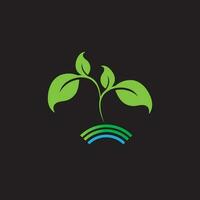 logo de plante biologique vecteur