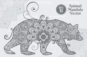 style de lineart vecteur mandala animal