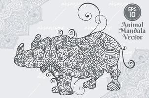 style de lineart vecteur mandala animal