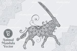 style de lineart vecteur mandala animal