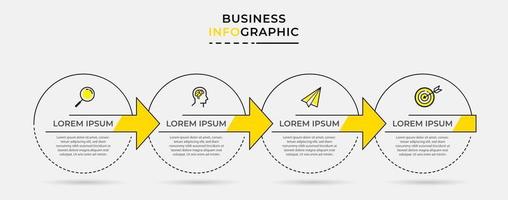 modèle d & # 39; entreprise de conception infographique vectorielle avec des icônes et 4 options ou étapes vecteur