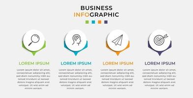 modèle d & # 39; entreprise de conception infographique vectorielle avec des icônes et 4 options ou étapes vecteur