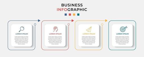 modèle d & # 39; entreprise de conception infographique vectorielle avec des icônes et 4 options ou étapes vecteur