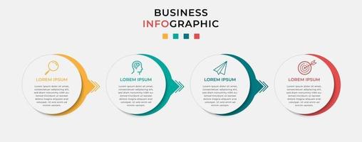 modèle d & # 39; entreprise de conception infographique vectorielle avec des icônes et 4 options ou étapes vecteur