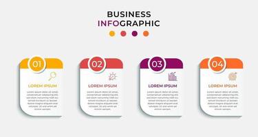 modèle d & # 39; entreprise de conception infographique vectorielle avec des icônes et 4 options ou étapes vecteur