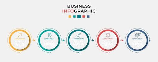 modèle d & # 39; entreprise de conception infographique vectorielle avec des icônes et 5 options ou étapes vecteur