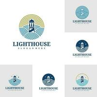 ensemble de phare logo modèle, Créatif phare logo conception vecteur