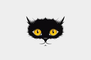 noir chat visage vecteur