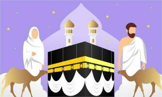 islamique pèlerinage prier pour hajj mabroor illustration vecteur