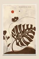 fond abstrait botanique minimal moderne adapté à l'impression comme peinture décoration intérieure publications sociales flyers couvertures de livres vecteur