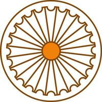 ashoka roue chakra icône dans plat style. vecteur