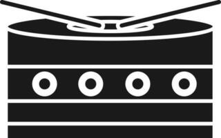 tambour avec des bâtons icône dans noir et blanc couleur. vecteur