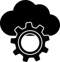 nuage réglage icône ou symbole dans noir et blanc couleur. vecteur