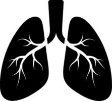 plat style poumons icône ou symbole. vecteur