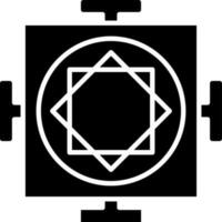 shri yantra glyphe icône dans plat style. vecteur