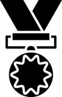 noir et blanc illustration de médaille icône. vecteur