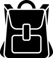 noir et blanc illustration de sac à dos icône. vecteur