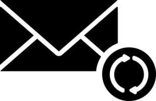 email ou message recharger glyphe icône. vecteur