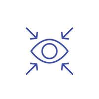 icône de ligne de vecteur de mise au point avec oeil