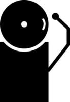 glyphe icône ou symbole de Feu alarme dans noir et blanc couleur. vecteur