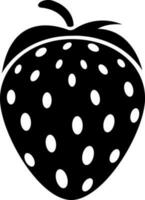 noir et blanc illustration de fraise icône. vecteur