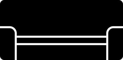 isolé canapé icône dans noir et blanc couleur. vecteur