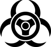 Danger biologique glyphe icône ou symbole. vecteur