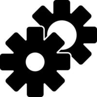 noir et blanc illustration de roue dentée icône ou symbole. vecteur