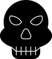 noir et blanc voleur crâne masque glyphe icône. vecteur