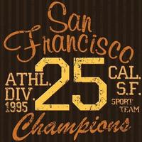 Tshirt impression design typographie graphiques été vector illustration badge applique étiquette san francisco sport sign