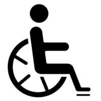 symbole signe. roue chaise accessible signe, fauteuil roulant désigné zone. fauteuil roulant pictogramme vecteur