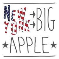 new york big apple typographie affiche tshirt impression design vecteur badge applique étiquette