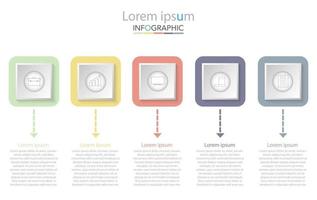 modèle infographique en 5 étapes modèle pour la présentation graphique de diagramme et le graphique vecteur